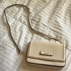 Aldo Cream Crossbody Bag with Minimalist Design